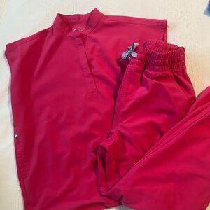 Figs shocking pink scrub set